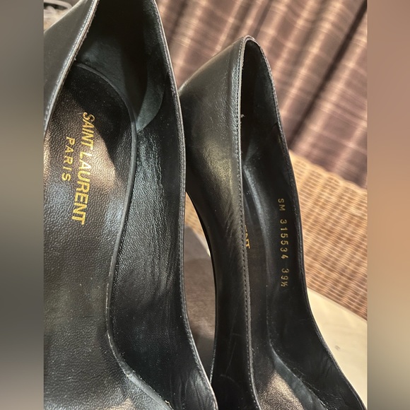 YVES SAINT LAURENT PARIS 105 Pumps CLASSIC Black Seta Calf YSL 39.5 w/Box & Bag - Picture 6 of 14